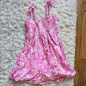 Lilly Pulitzer Pink and White Floral Kids Dress